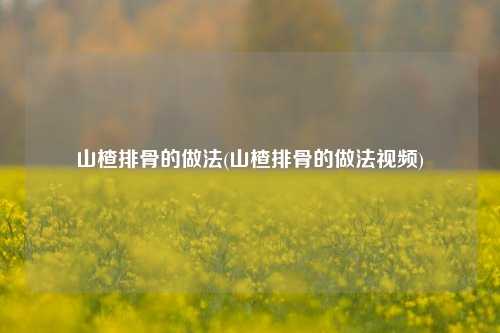 山楂排骨的做法(山楂排骨的做法视频)