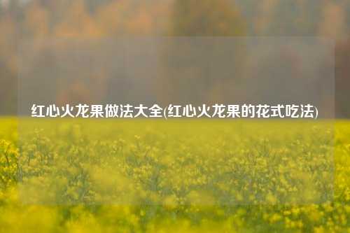 红心火龙果做法大全(红心火龙果的花式吃法)