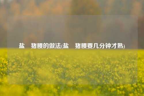 盐焗猪腰的做法(盐焗猪腰要几分钟才熟)