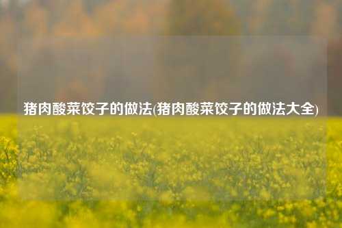 猪肉酸菜饺子的做法(猪肉酸菜饺子的做法大全)
