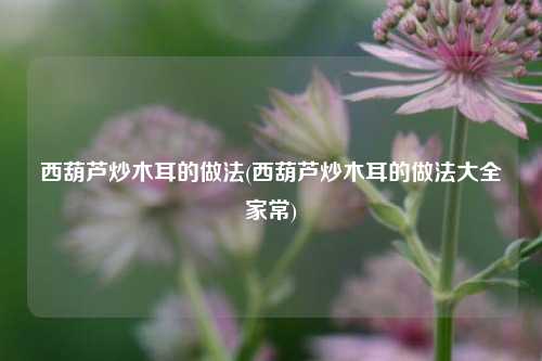 西葫芦炒木耳的做法(西葫芦炒木耳的做法大全家常)
